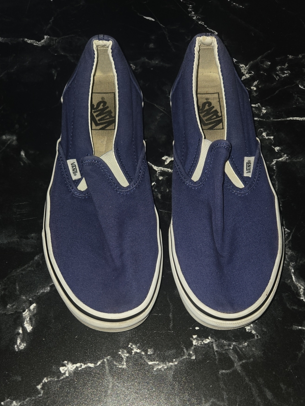 Vans Slip-On Canvas Shoes in Navy Blue